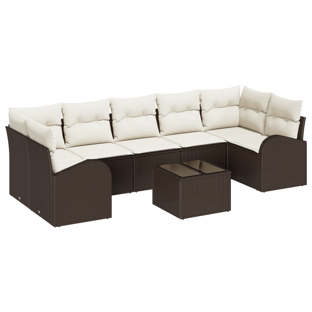 vidaXL Set de canapele pentru grădină 8 pcs Maro 55 x 55 x 37 cm