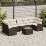 vidaXL Set de canapele pentru grădină 8 pcs Maro 55 x 55 x 37 cm