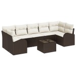 vidaXL Set de canapele pentru grădină 8 pcs Maro 55 x 55 x 37 cm
