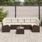vidaXL Set de canapele pentru grădină 8 pcs Maro 55 x 55 x 37 cm