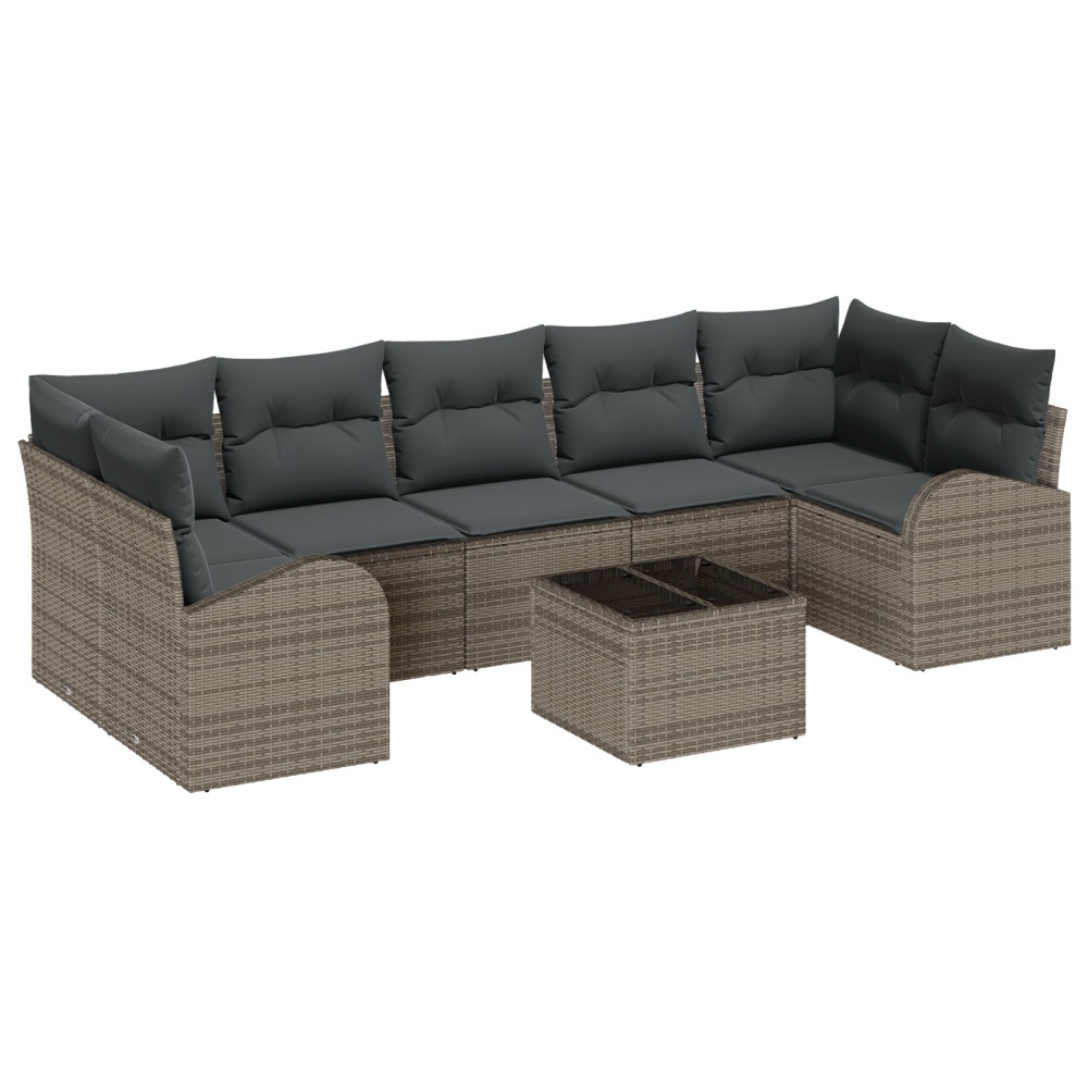 vidaXL Set de canapele pentru grădină 8 pcs Gri 55 x 55 x 37 cm