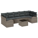 vidaXL Set de canapele pentru grădină 8 pcs Gri 55 x 55 x 37 cm