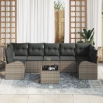 vidaXL Set de canapele pentru grădină 8 pcs Gri 55 x 55 x 37 cm