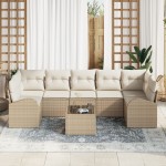vidaXL Set de canapele pentru grădină 8 pcs Bej 55 x 55 x 37 cm