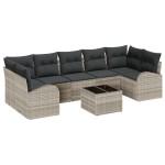 vidaXL Set de canapele pentru grădină 8 pcs Gri deschis