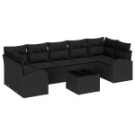 vidaXL Set de canapele pentru grădină 8 pcs Negru 55 x 55 x 37 cm