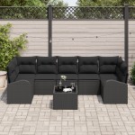 vidaXL Set de canapele pentru grădină 8 pcs Negru 55 x 55 x 37 cm