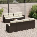 vidaXL Set de canapele pentru grădină 7 pcs Maro și Bej vidaXL Set de canapele pentru grădină 7 pcs Maro și Bej