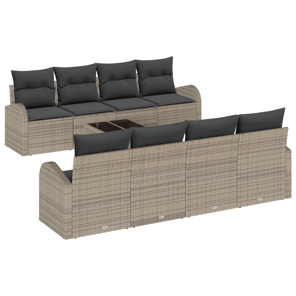 vidaXL Set de canapele pentru grădină 7 pcs Gri și Gri Închis
