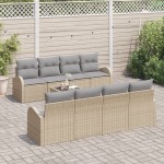 vidaXL Set de canapele pentru grădină 7 pcs Bej 55 x 55 x 37 cm