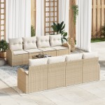 vidaXL Set de canapele pentru grădină 7 pcs Bej și Alb 55 x 55 x 37 cm