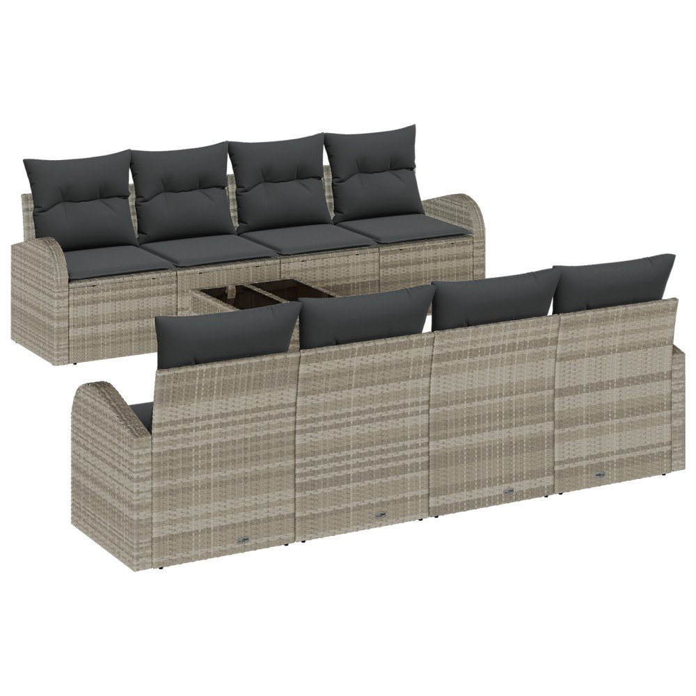 vidaXL Set de canapele pentru grădină 7 pcs Gri deschis