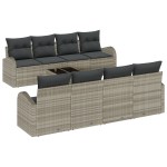 vidaXL Set de canapele pentru grădină 7 pcs Gri deschis vidaXL Set de canapele pentru grădină 7 pcs Gri deschis