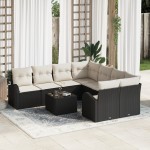 vidaXL Set de canapele pentru grădină 9 pcs Negru 55 x 55 x 37 cm vidaXL Set de canapele pentru grădină 9 pcs Negru 55 x 55 x 37 cm