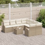 vidaXL Set de canapele pentru grădină 9 pcs Bej 55 x 55 x 37 cm