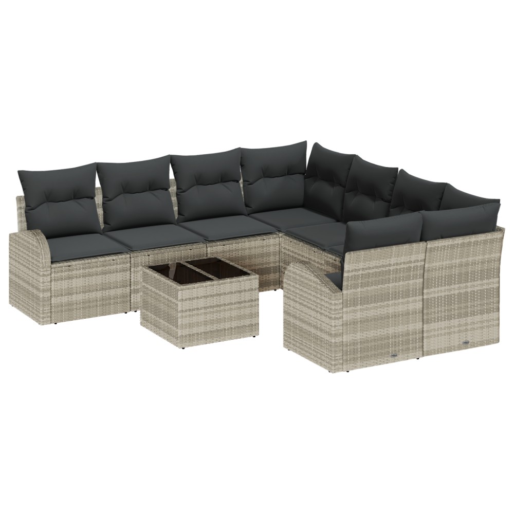 vidaXL Set de canapele pentru grădină 9 pcs 55 x 55 x 37 cm poliratan