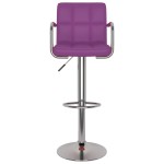 vidaXL Scaune de bar, 2 buc., violet, piele ecologică