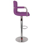 vidaXL Scaune de bar, 2 buc., violet, piele ecologică