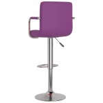 vidaXL Scaune de bar, 2 buc., violet, piele ecologică