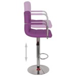 vidaXL Scaune de bar, 2 buc., violet, piele ecologică