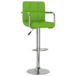 vidaXL Scaune de bar, 2 buc., verde, piele ecologică