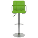 vidaXL Scaune de bar, 2 buc., verde, piele ecologică