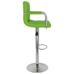 vidaXL Scaune de bar, 2 buc., verde, piele ecologică