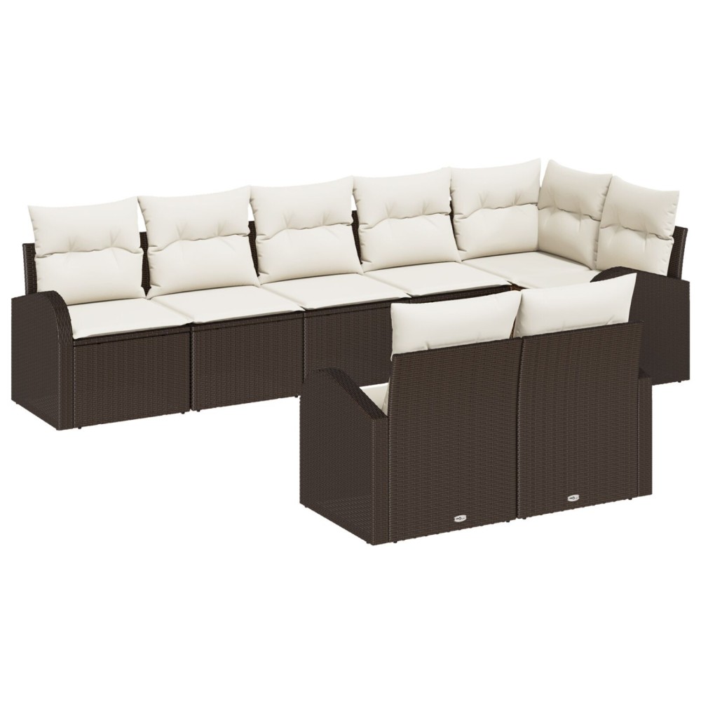 vidaXL Set de canapele pentru grădină cu pernă 8 pcs 289 x 124 x 85 cm