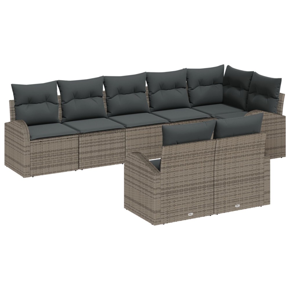 vidaXL Set de canapele pentru grădină cu pernă 8 pcs 289 x 124 x 85 cm