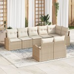 vidaXL Set de canapele pentru grădină cu pernă 8 pcs 289 x 124 x 85 cm