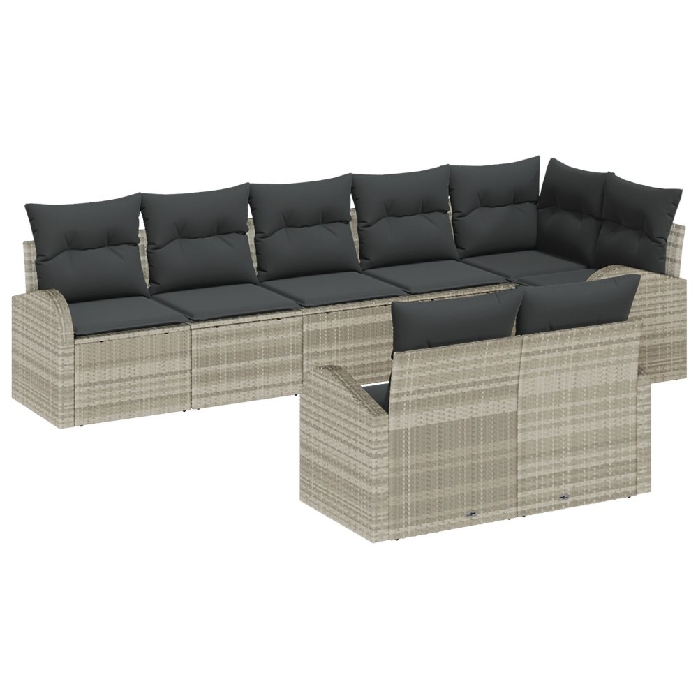 vidaXL Set de canapele pentru grădină cu pernă 8 pcs 289 x 124 x 85 cm