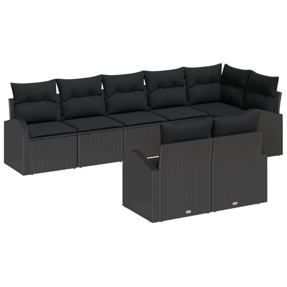 vidaXL Set de canapele pentru grădină cu pernă 8 pcs 289 x 124 x 85 cm