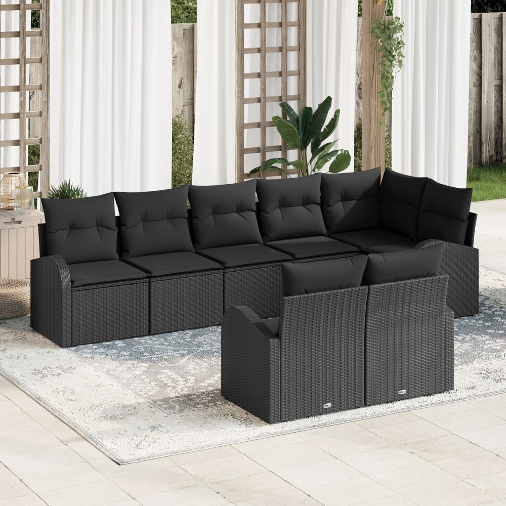 vidaXL Set de canapele pentru grădină cu pernă 8 pcs 289 x 124 x 85 cm