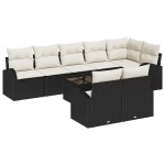vidaXL Set de canapele pentru grădină cu pernă 9 pcs 289 x 124 x 85 cm