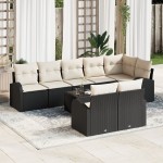 vidaXL Set de canapele pentru grădină cu pernă 9 pcs 289 x 124 x 85 cm