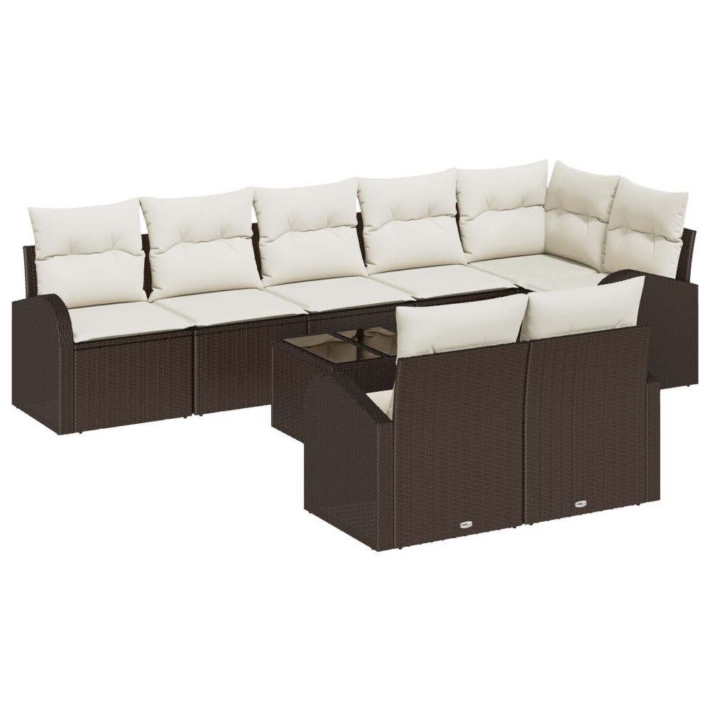 vidaXL Set de canapele pentru grădină cu pernă 9 pcs 289 x 124 x 85 cm