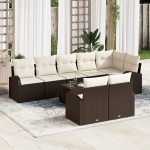 vidaXL Set de canapele pentru grădină cu pernă 9 pcs 289 x 124 x 85 cm