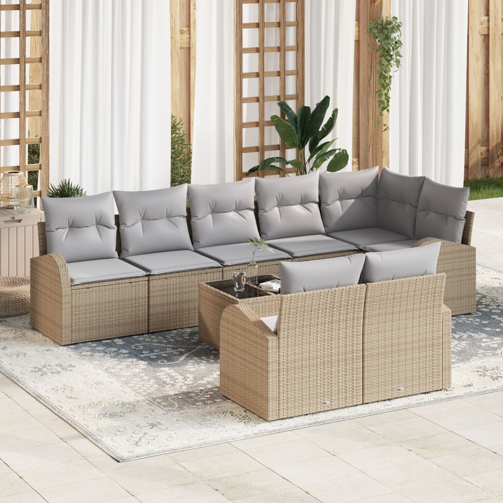 vidaXL Set de canapele pentru grădină Manual 9 pcs Bej 55 x 55 x 37 cm