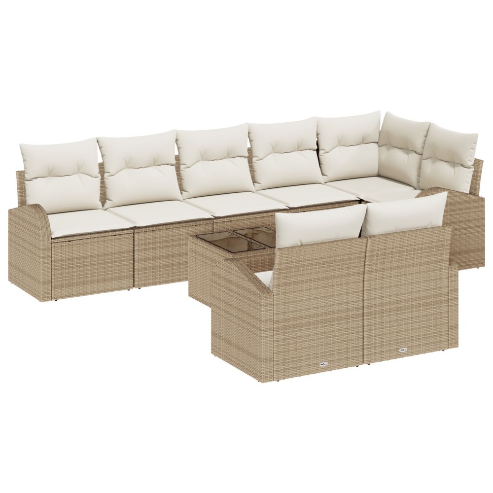 vidaXL Set de canapele pentru grădină cu pernă 9 pcs 289 x 124 x 85 cm