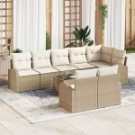 vidaXL Set de canapele pentru grădină cu pernă 9 pcs 289 x 124 x 85 cm