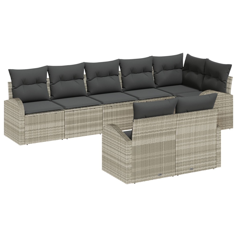 vidaXL Set de canapele pentru grădină cu pernă 9 pcs 289 x 124 x 85 cm