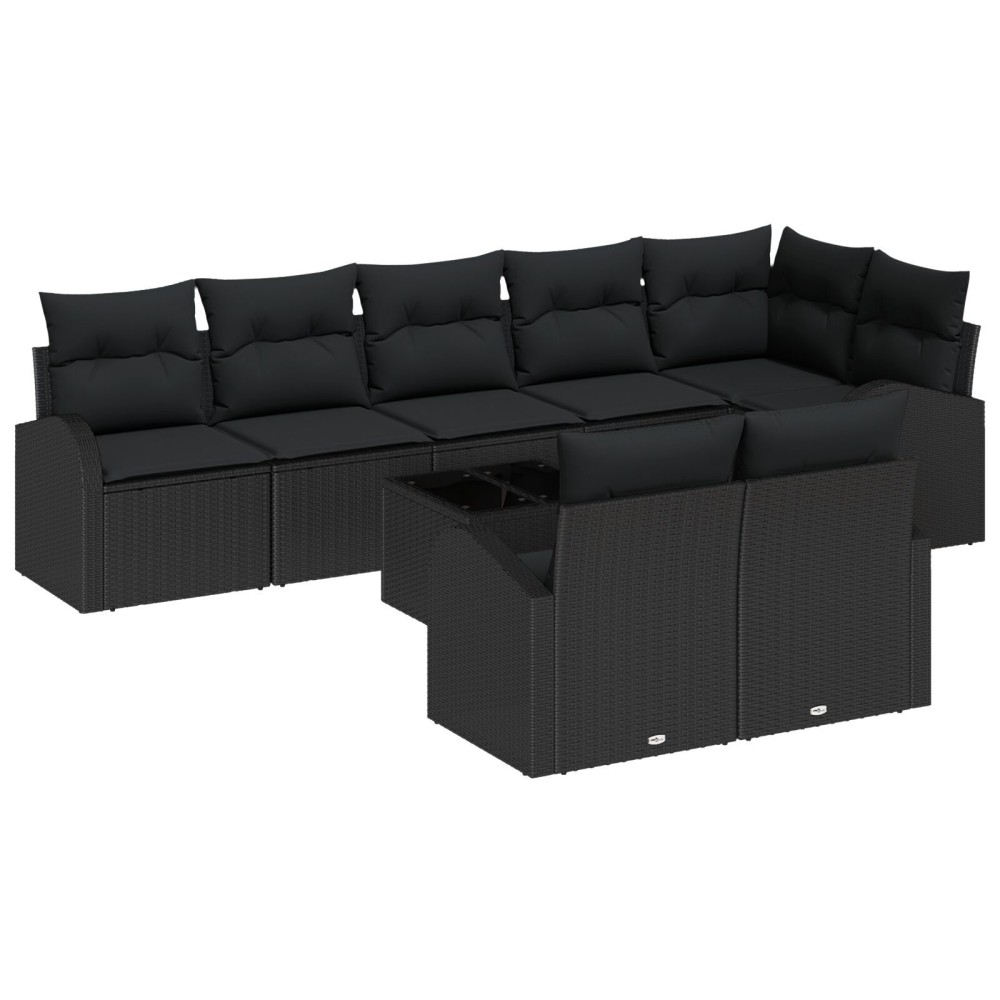vidaXL Set de canapele pentru grădină cu pernă 9 pcs 289 x 124 x 85 cm