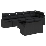 vidaXL Set de canapele pentru grădină cu pernă 9 pcs 289 x 124 x 85 cm