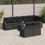 vidaXL Set de canapele pentru grădină cu pernă 9 pcs 289 x 124 x 85 cm