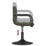 vidaXL Scaune de bucătărie pivotante, 2 buc, gri închis, catifea