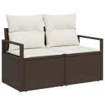 vidaXL Set de canapele pentru grădină 5 pcs Maro și Crem