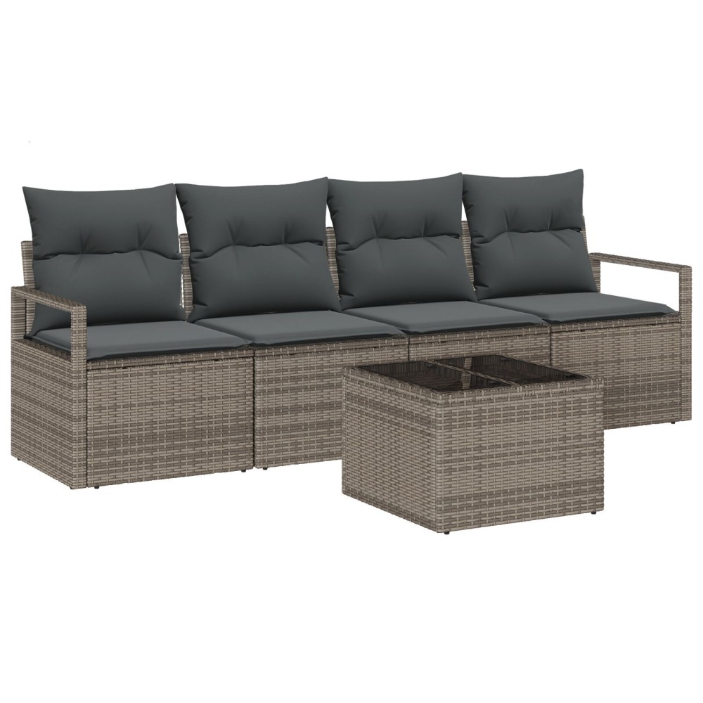 vidaXL Set de canapele pentru grădină 5 pcs Gri 55 x 55 x 37 cm