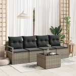 vidaXL Set de canapele pentru grădină 5 pcs Gri 55 x 55 x 37 cm