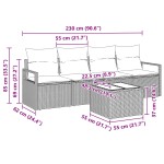 vidaXL Set de canapele pentru grădină 5 pcs Gri 55 x 55 x 37 cm