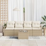 vidaXL Set de canapele pentru grădină 5 pcs Bej și crem